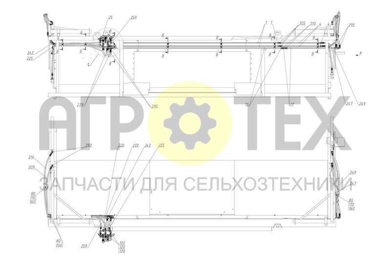 Гидрооборудование жатки (S300.27.09.600-01) (№290 на схеме)